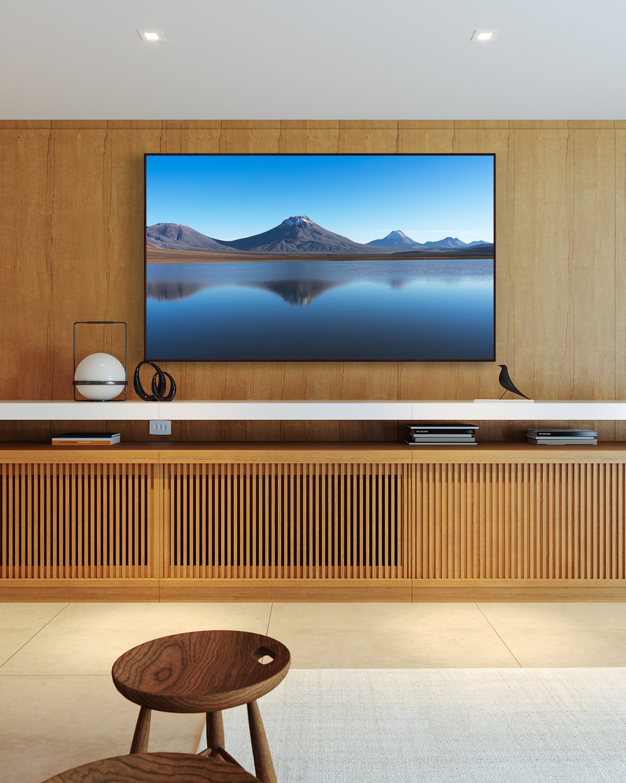 Simulação de Lucas Rabelo: Madeira · paisagem e reflexo